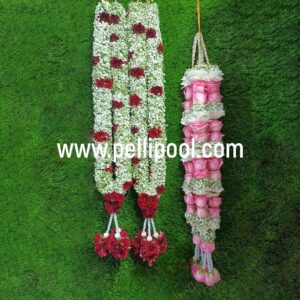 gorgeous, fresh flower wedding garlands and Pelli Poola Dandalu